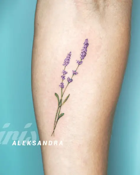 Purple and Green Two Strand Lavender Tattoo