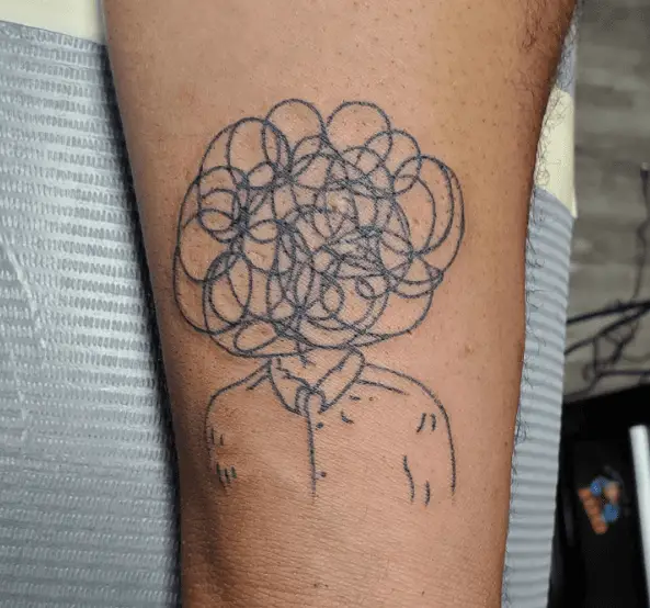 Confused and Overthinking Man Tattoo