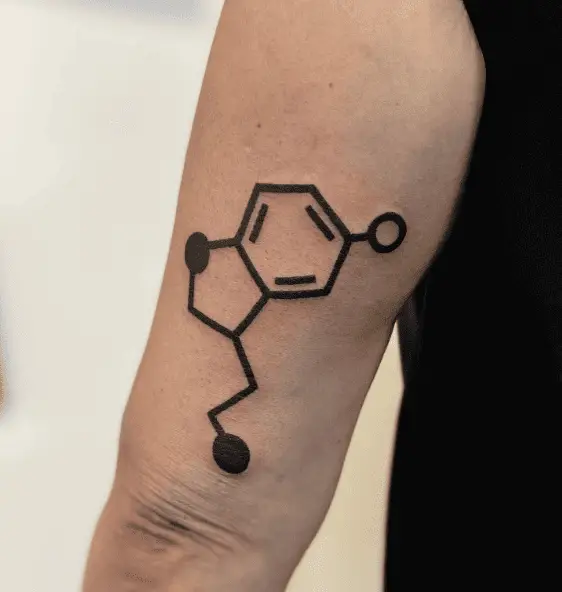 Bold Line Serotonin Symbol Tattoo