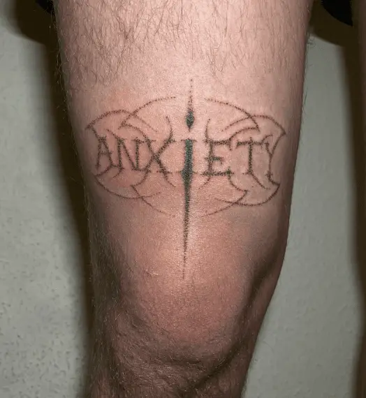 Anxiety Decorative Thigh Tattoo