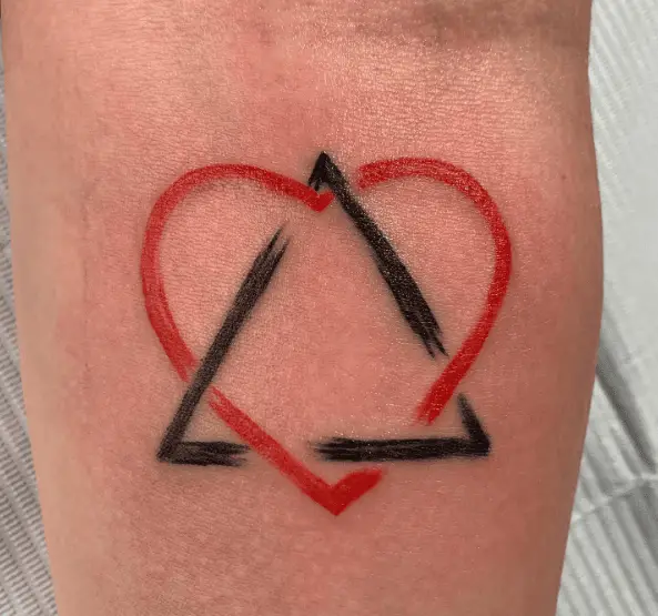 Black and Red Adoption Symbol Tattoo
