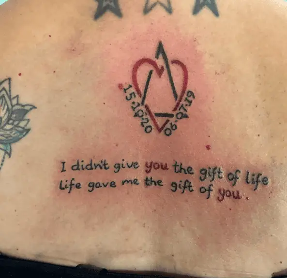 Adoption Quote, Symbol and Date Tattoo