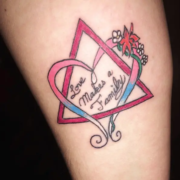 Adoption Symbol Ribbon with Quote Tattoo