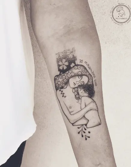 Mother and Child Adoption Portrait Tattoo